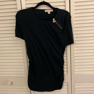 Michael Kors Navy Zip short sleeve shirt